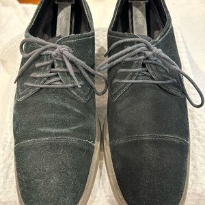 Black Lace-Up Oxfords with Rounded Toe and Low-Profile Sole